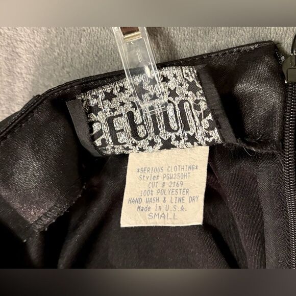 Vintage Y2K Serious LA Black Bondage Top and Skirt Set Sz Small - Picture 7 of 14